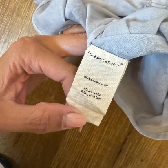 LoveShackFancy Soft Blue Cotton Top - Picture 8 of 9